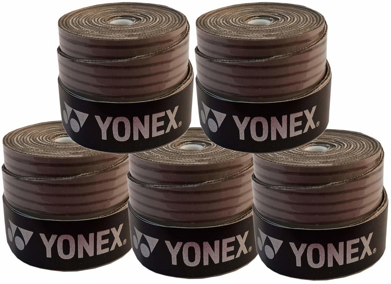 YONEX E-Tec Badminton Racquet Grip Smooth Tacky(Grey, Pack of 5)