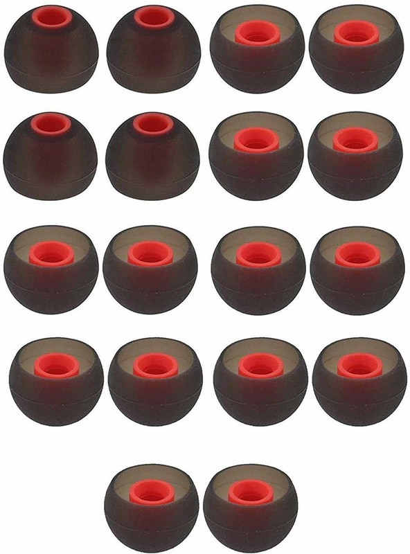 Somapa pacck of 18 Rubber Earbuds Tips ear rubber. In The Ear Headphone Cushion(Pack of 18, Red, Grey)
