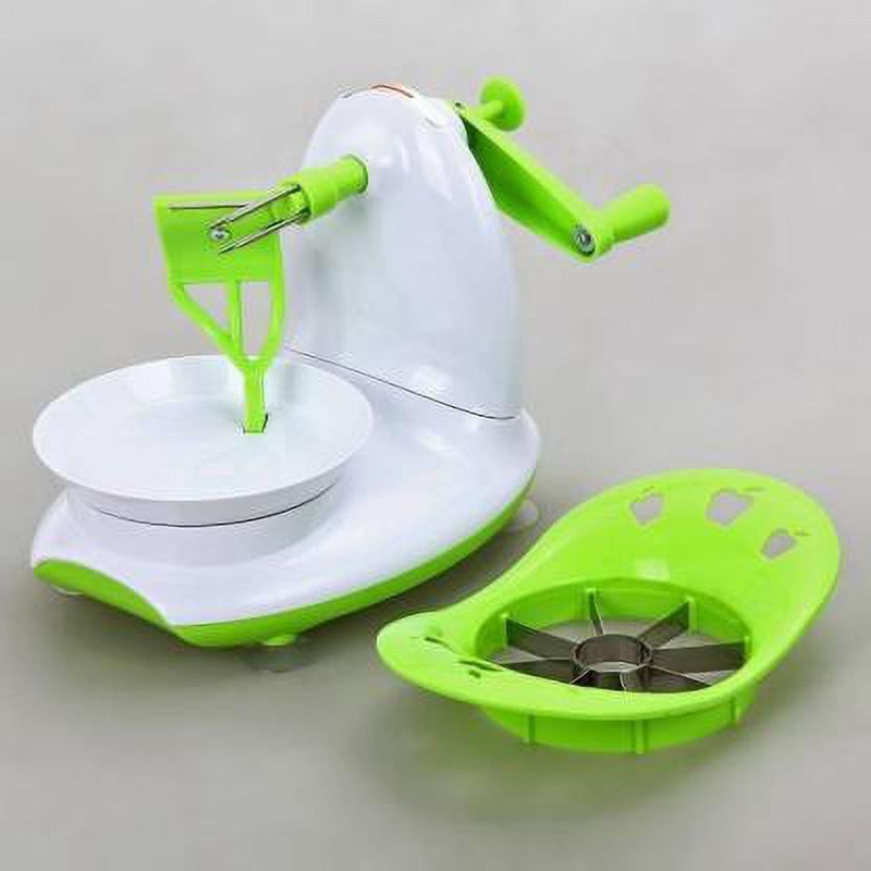 BETZILA Manual Apple Peeler Slicer – Suction Non Slip Counter Grips Straight Peeler(Green)