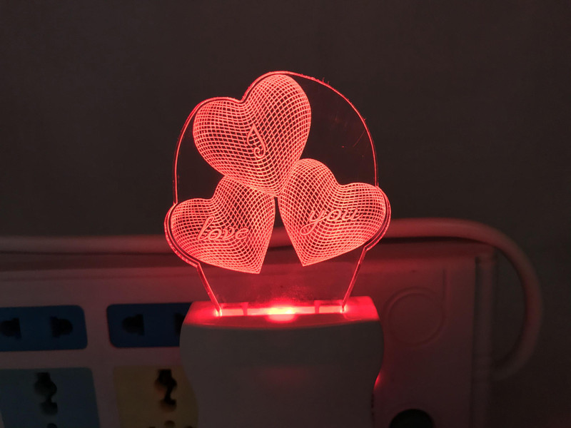 UKANI I LOVE YOU with Heart Design Night Lamp(12 cm, Multicolor)