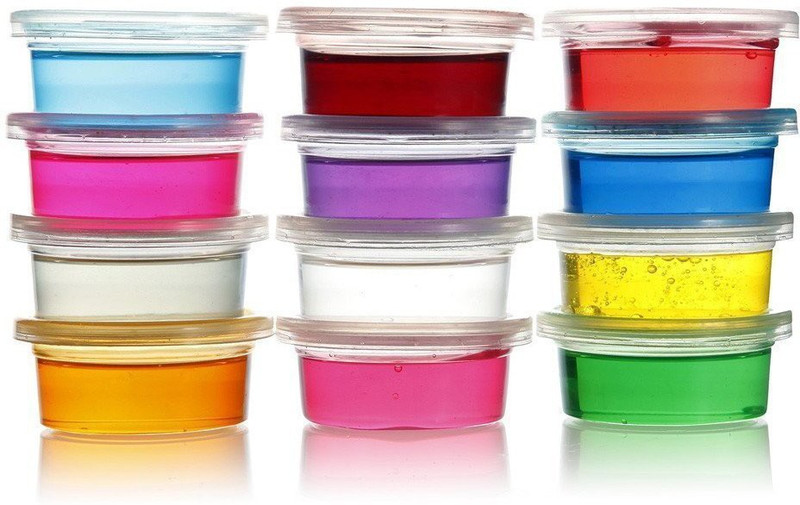 Shree Enterprises Crystal Soft Clay and Slimes - Set of 12 Multicolor Putty Toy