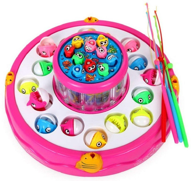 SALEOFF Musical Fish Catching Game Big with 26 Fishes, 4 Pods & 3D Lights-474(Multicolor)