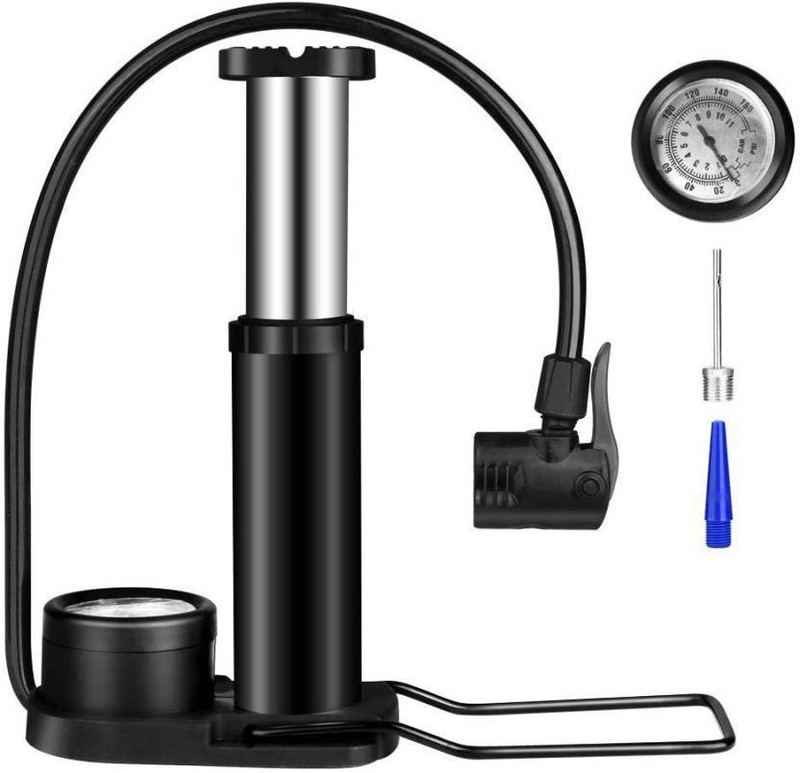 VGmax Mini Foot Pump Activated Floor Air Pump Bicycle, Car, Balloon, Motorcycle, Football Pump Pump(Black)