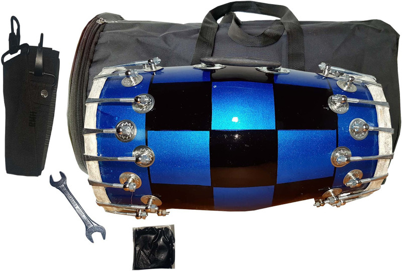 GT manufacturers Dholak With Full Kit fkit Nut & Bolts Dholak(Blue)