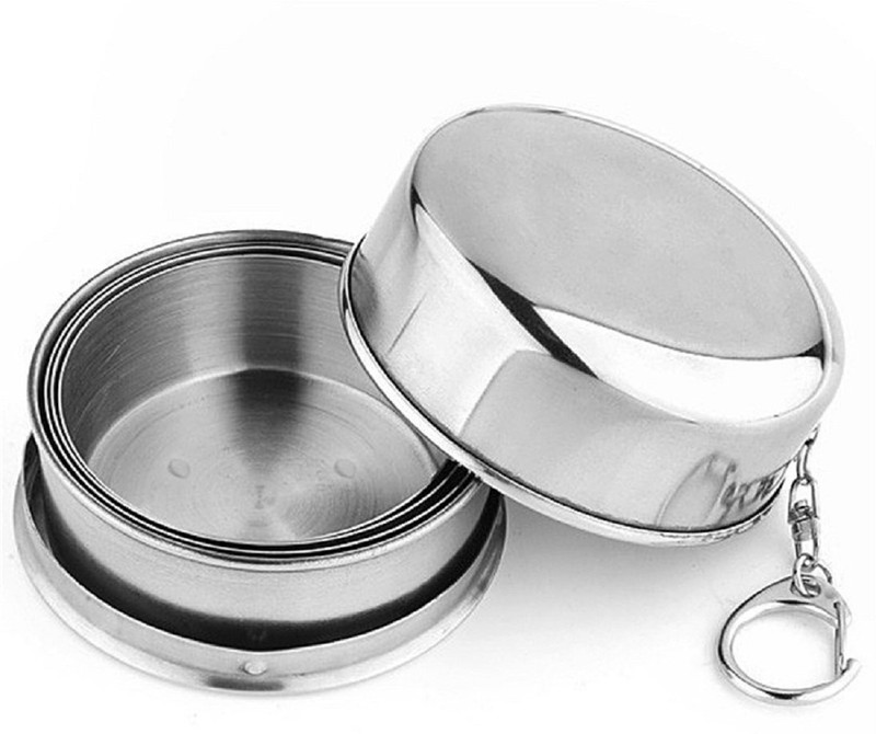 Planetone FOLDING GLASS FOR TRAVELLING STAINLESS STEEL Glass Water/Juice Glass(75 ml, Steel, Steel)