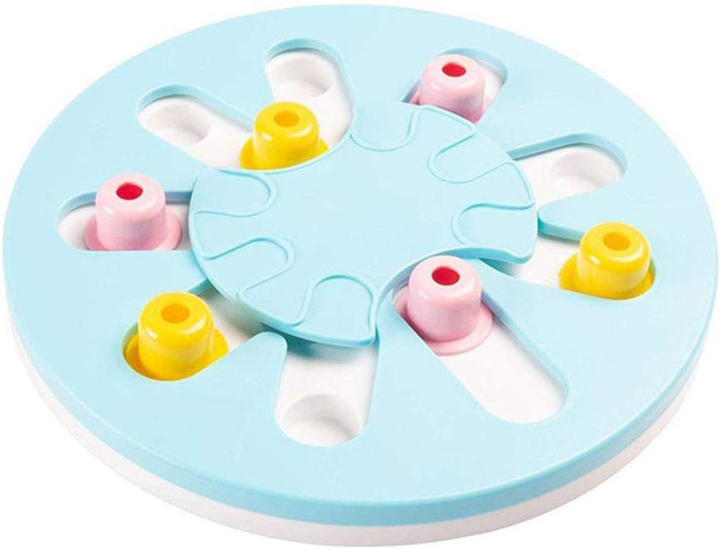 PetVogue Dog & Cat Puzzle Toy for Dispensing Treats, Pet Toys Game for Training IQ and Slow Feed, Non-Slip Feeder Bowl Designed for Medium-Large Dogs. Plastic Treat Dispensing Toy For Dog