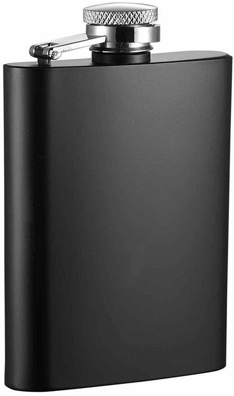 VIOVI Black Steel Hip Flask (8oz/230ml) with Funnel Stainless Steel Hip Flask(230 ml)