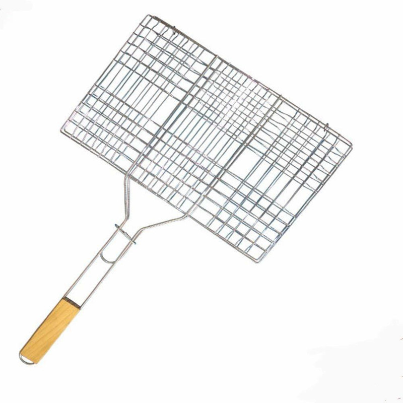 Viyasha BarbecueBasketFoldableforRoastBBQPortableGrillingBasketwithWoodHandle Gas Grill