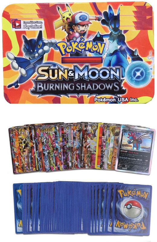 Authfort Pokemon Sun & Moon Burning Shadows Series Traddeing Card Game With Metal Box For Kids(Multicolor)