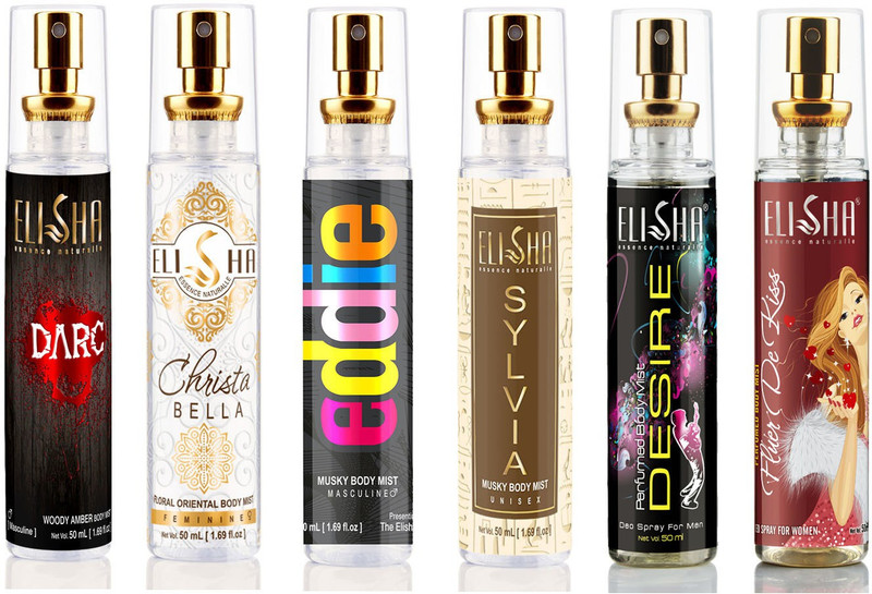 ELISHA Combo Pack of Deo Spray Body Mist  -  For Men & Women(300 ml, Pack of 6)