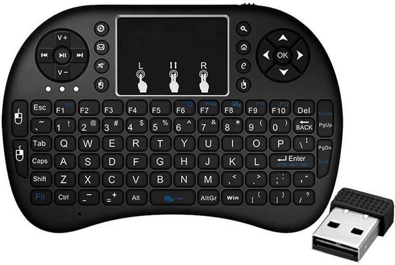 SEAHAVEN Mini Wireless Keyboard and Mouse(Touchpad) with Smart Function for Smart Tv, Android Tv Box, Raspberry-Pi, Android & iOS Devices Wired USB Handheld Multi-device Keyboard Compatible with Desktop, Laptop, Mac(Black)