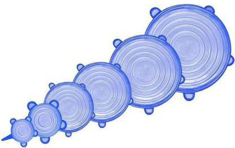 BOLDNYOUNG 6PCS/LOT UNIVERSAL REUSABLE SILICONE STRETCH LIDS SET 2.6 inch, 3.8 inch, 4.5 inch, 5.7 inch, 6.5 inch, 8.3 inch Lid Set (Silicone) 2.6 inch, 3.8 inch, 4.5 inch, 5.7 inch, 6.5 inch, 8.3 inch Lid Set, Pack of 6(Silicone)