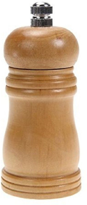 DEZIINE 1pc Wooden Spice Salt Pepper Grinder Spice Mills Hand Movement Manual Pepper Mill Kitchen Tools Mill BBQ Set (4 inch) Wooden Traditional Pepper Mill(Brown, Pack of 1)