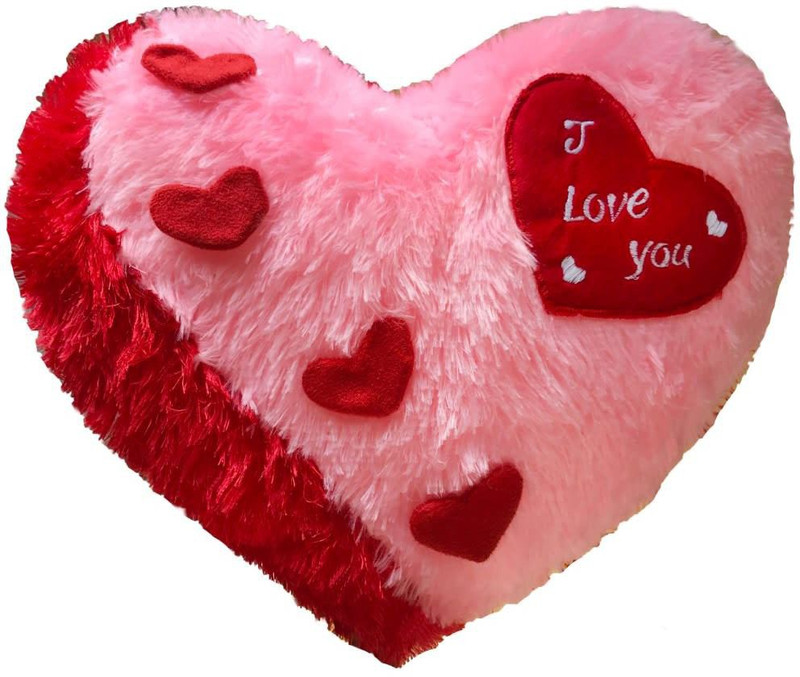 PICKKART RED & PINK HEART PILLOW(Red, Pink)