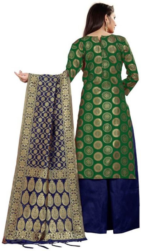 AMICALE Jacquard Embroidered Kurta & Palazzo Material(Unstitched)