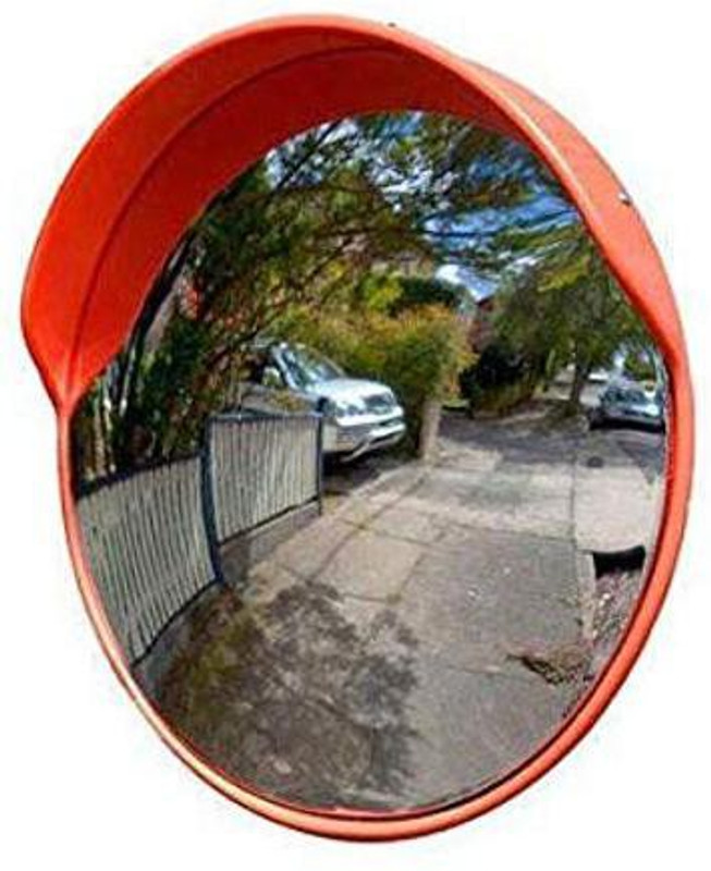 Ladwa Convex mirror 24 inch/ 600mm diameter, Traffic Mirror, Parking Safety Unbreakable Mirror with Nut and Bolt , (60cm) with Adjustable Fixing Bracket Rearview Radar Mirror(Orange)
