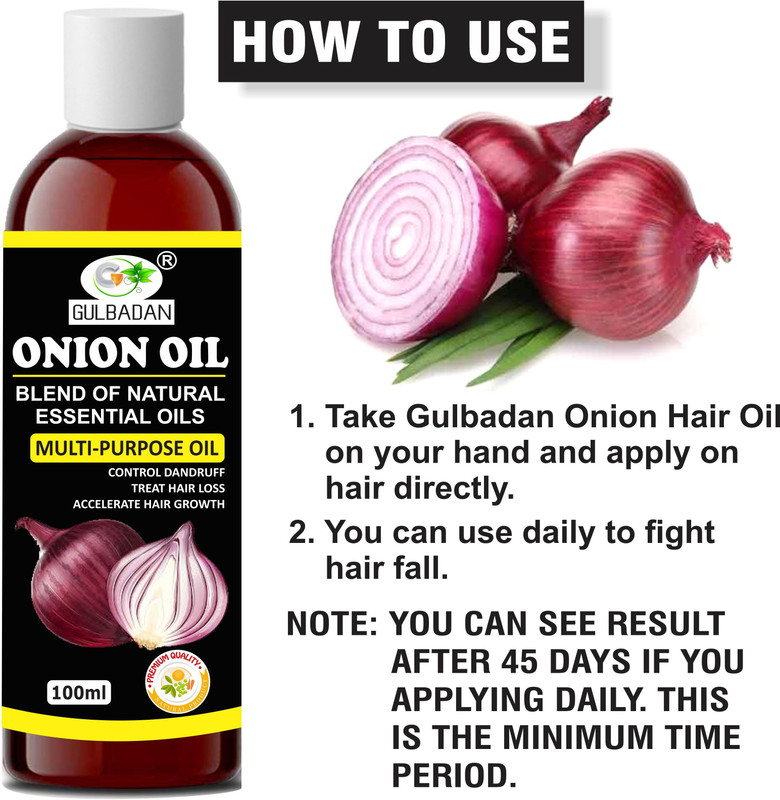 GULBADAN 100% Pure Red Onion Oil Hair Oil(100 ml)