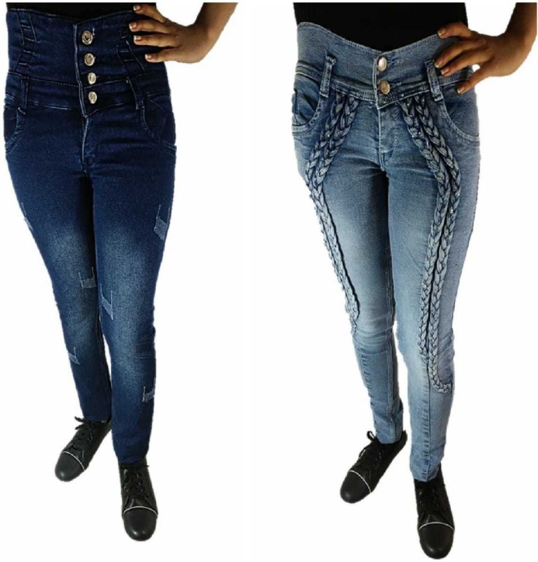 c creation Slim Women Multicolor Jeans(Pack of 2)