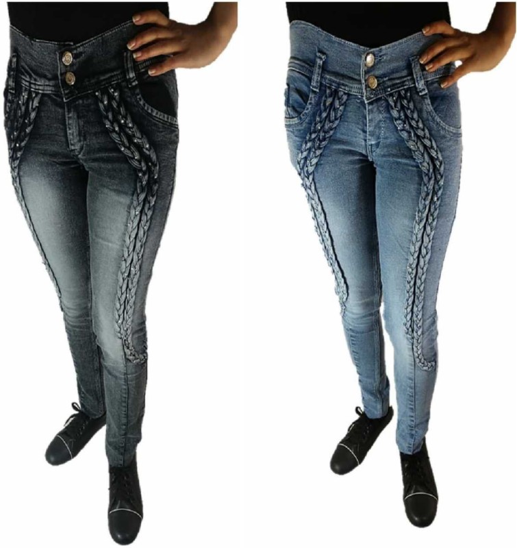 c creation Slim Women Multicolor Jeans(Pack of 2)
