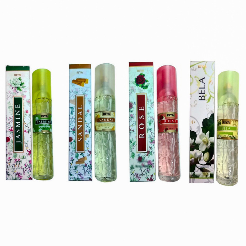RIYA JASMINE, SANDAL, ROSE, BELA Car Freshener Spray JASMINE , SANDAL , ROSE , BELA(4 x 175 ml)