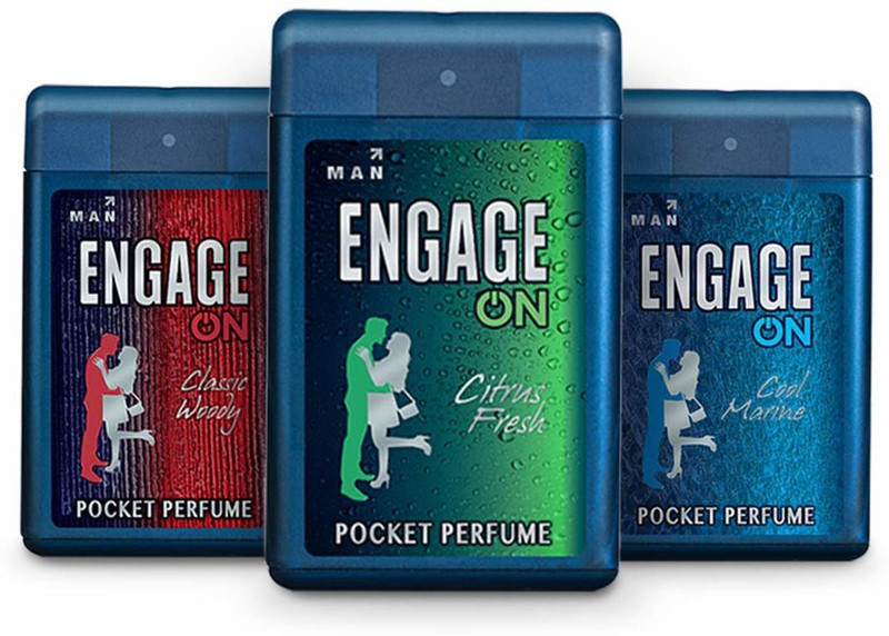 Engage Pocket Perfume for Man,18ml (Cool Marine, Classic Woody, Citrus Fresh) Deodorant Spray  -  For Men(54 ml, Pack of 3)