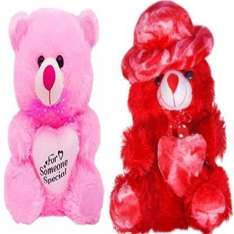 RBB HUB Soft toy for kidsCombo of Red Cap and Someone Special Teddy Bear  - 32 cm(Multicolor)