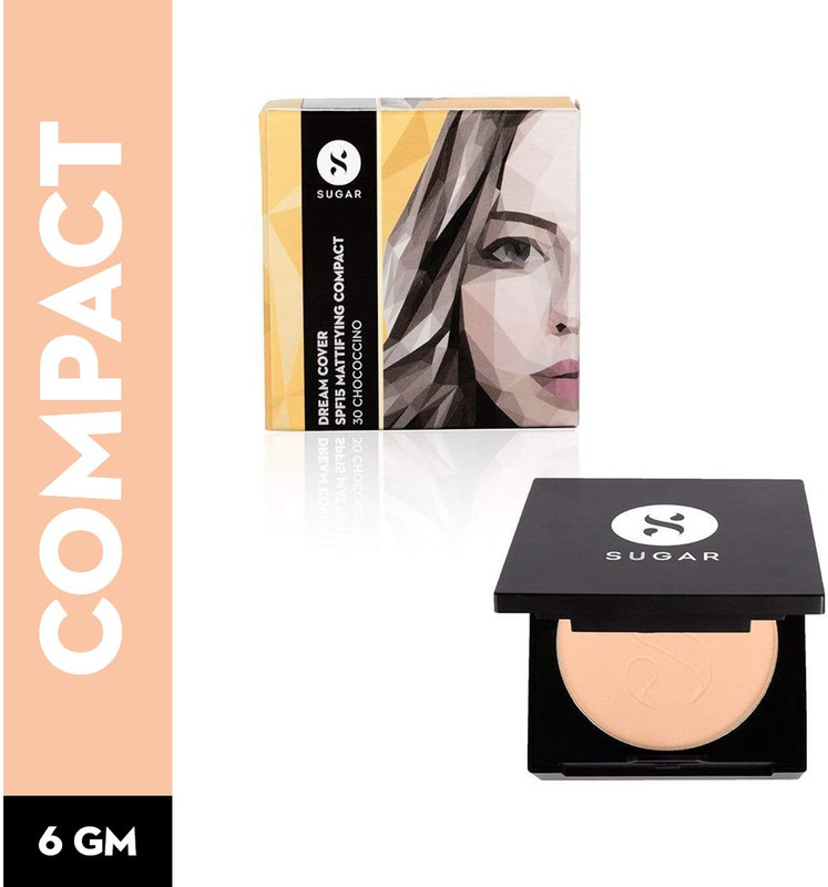 SUGAR Cosmetics Dream Cover SPF15 Creamy Mattifying Compact, Enriched with Vitamin E Compact(30 Chococcino, 6 g)