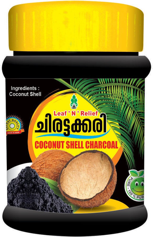 Leaf N Relief Chirattakkari - Coconut Shell Charcoal Powder - 100 gm Teeth Whitening Kit