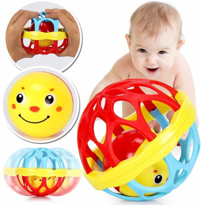 Akshit Newborn Baby Rattle Ball for Kids Rolling Hand Bell Ball Rattle Rattle(Multicolor)