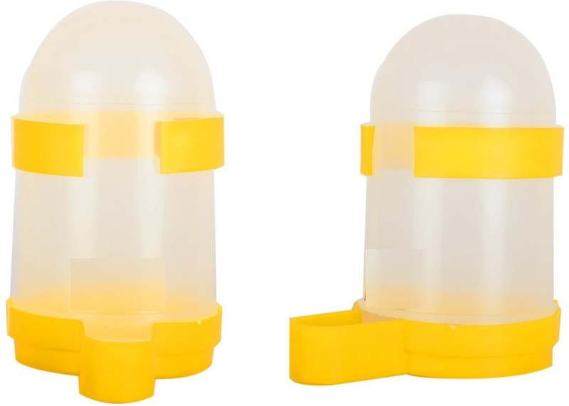 PickMePets Bird Cage Water and Food Feeder Caged Bird Feeder(Yellow)