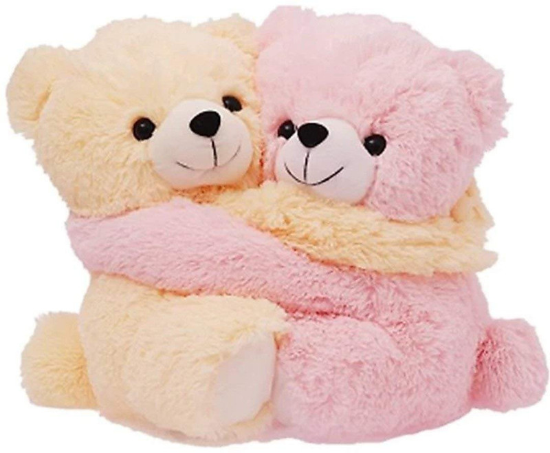 Prachi Special Plush Couple Teddy Bear for Birthday/Valentine Day - 18 cm(Pink, Yellow)