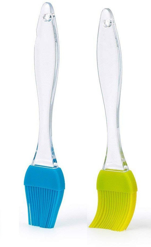 MobFest Silicone Oil Brush for Cooking,Tan Door, BBQ,Pastry etc Silicone Flat Pastry Brush Silicone Flat Pastry Brush(Pack of 2)