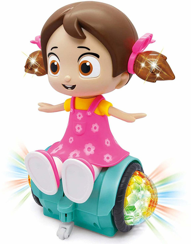 NIYAMAT 360 Degree Rotating Musical Dancing Girl Toy with Flashing Lights & Bump and Go Action, Activity Play Center Toy for Kid Early Learning Educational Toys for Toddlers(Multicolor)
