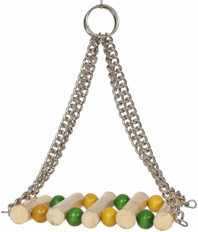 Jainsons Pet Products Bird, Parrot, Parakeet, Budgie, Cockatiel Cage Hammock Swing Toy Hanging Toy Wooden Chew Toy, Perch For Bird