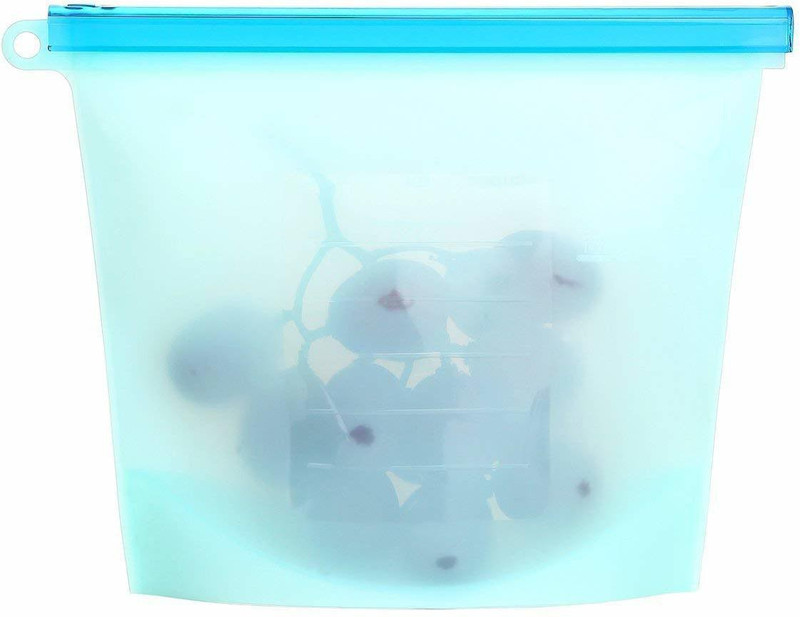 GOPINATH AUTOLINK Reusable Silicone Food Storage Bag Containers, Airtight Seal Leakproof Freezer Bags for Snack, Sous Vide, Liquids, Fresh Lunch Preservation, Microwave & Dishwasher Safe (1 Liter, 1 Pack) Silicone Storage Pouch(Pack of 1)
