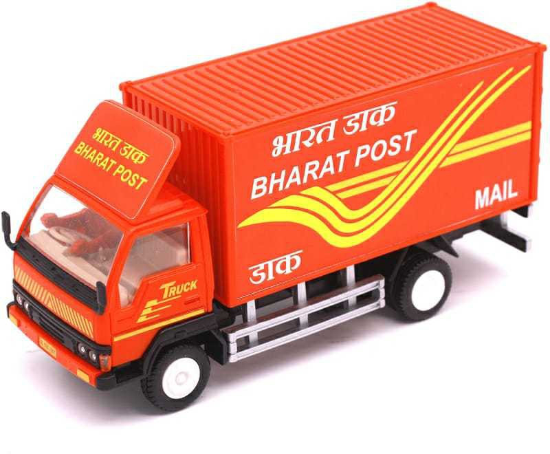 AR KIDS TOYS Toys Pull Back Action Bharat Post Vehicle Playset for Kids Toy Truck Container(Orange)