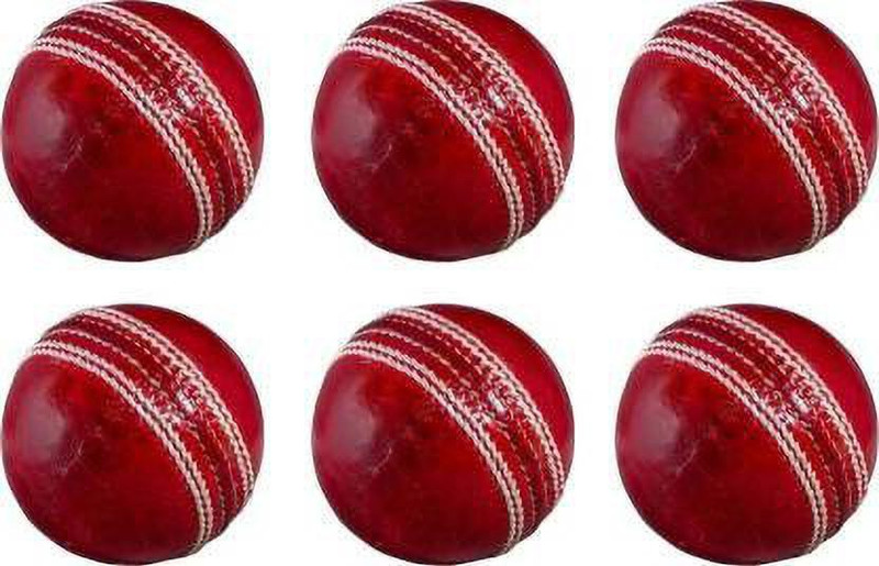 labh traders Side (Pack Of 6) Cricket Leather Ball Cricket Leather Ball(Standard, Pack of 6, Red)