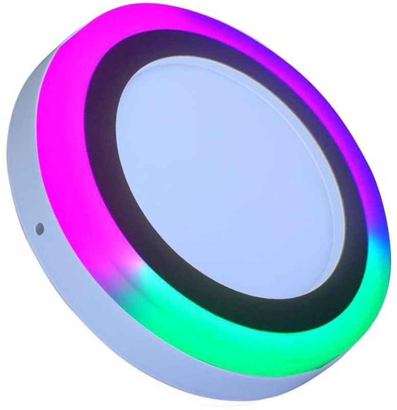 Happy Selling 6Watt LED White+PGB Round Surface Panel Lights (Pack of 1) Ceiling Light Ceiling Lamp(Pink, Green, Blue)