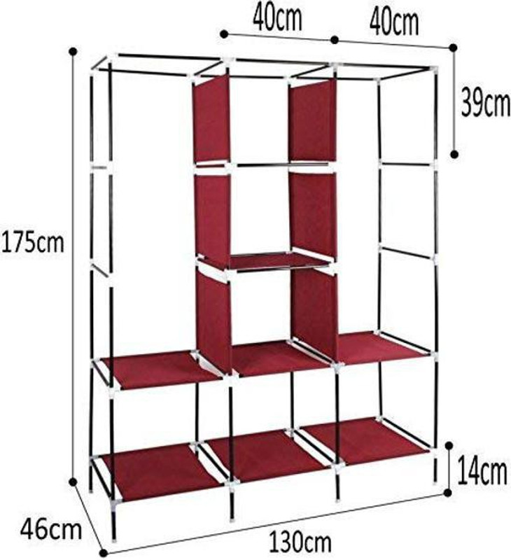 vipash wardrobe 88130-002 Carbon Steel Collapsible Wardrobe(Finish Color - multi, DIY(Do-It-Yourself))