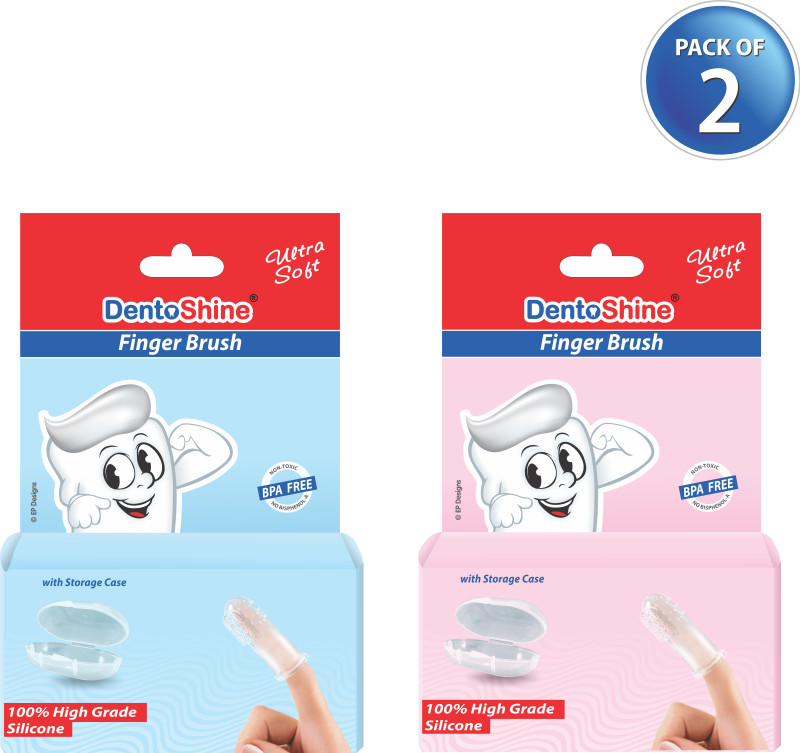 Dentoshine Ultra Soft Finger BrushPack of 2) Ultra Soft Toothbrush(Pack of 2)