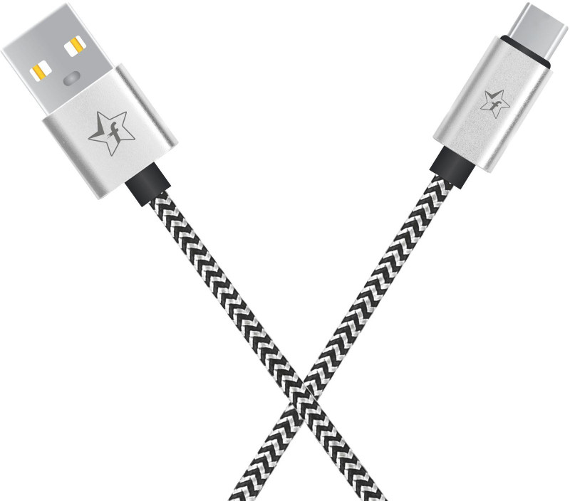 Flipkart SmartBuy USB Type C Cable 2 A 1 m ACRBD1M03(Compatible with Mobile for Support, Black, White, One Cable)