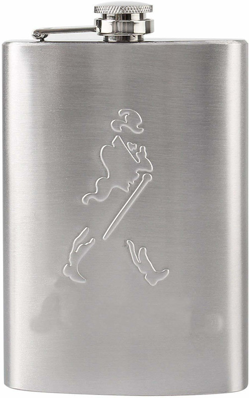 Cpixen Johnnie Walker Design Imported Stainless Steel Wine Holder | Whiskey Holder | Liquor Holder | Portable Pocket | Alcoholic Beverage Holder Hip Flask (236 ML) Hip Flask(236 ml)