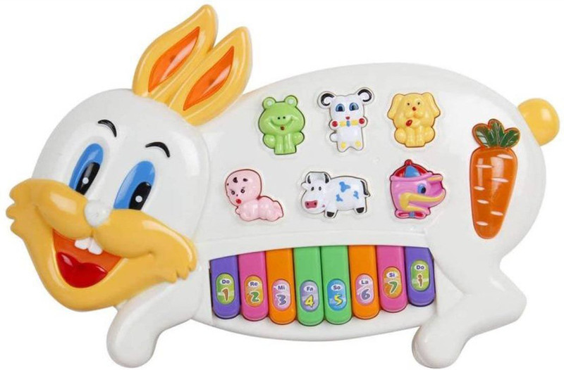 TUKAMCHA HIGH QUALITY RABBITS MUSICAL PIANO WITH 3 MODES ANIMAL SOUNDS, FLASHING LIGHTS & WONDERFUL MUSIC 1(Multicolor)