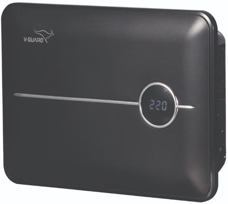 V-Guard Crystal 200 Prime for One LED / LCD Smart TV (OR) 3D TV Upto 178 cm (Upto 70 inch) + Set Topbox + Home Theatre System / Gaming Console Or Photostat Machine(Working Range: 90-290V; 6 A) Voltage Stabilizer(Black)