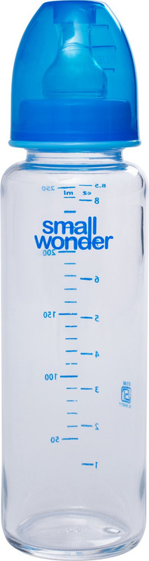 Small Wonder Borosilicate Baby Glass Feeding Bottle - 250 ml(White)