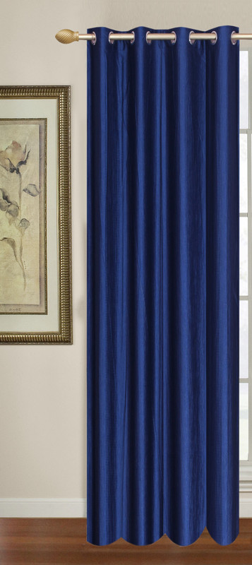 Adimanav 152.4 cm (5 ft) Window Polyester Room Darkening Curtain Single Curtain(Blue, Plain)