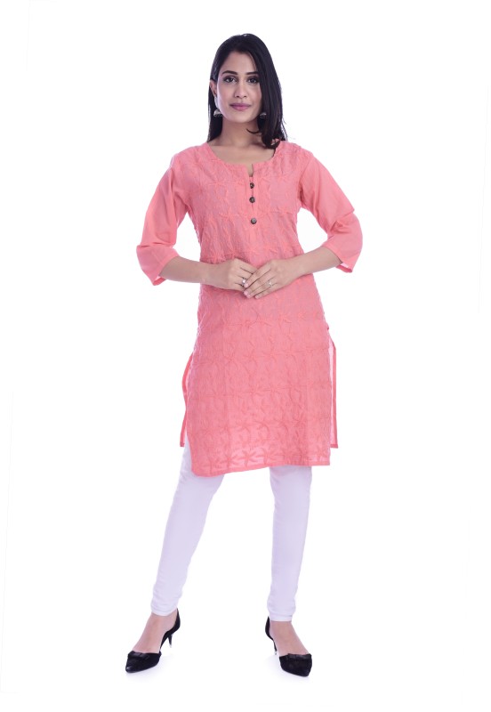 Jaipur Fashion Mode Women Embroidered Straight Kurta(Pink)