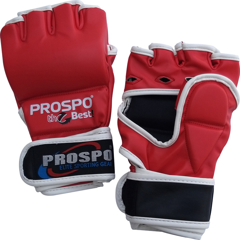 PROSPO GLOVES RED - WITH THUMB Boxing Gloves(Red)