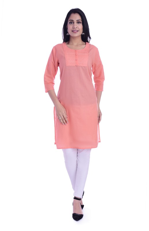Jaipur Fashion Mode Women Embroidered Straight Kurta(Pink)