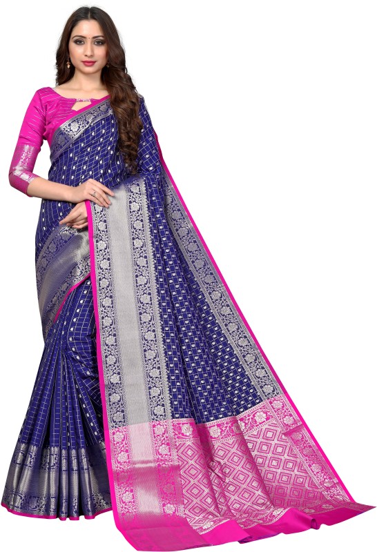 Bharvita Self Design, Embellished, Woven Bollywood Silk Blend, Cotton Silk Saree(Multicolor)